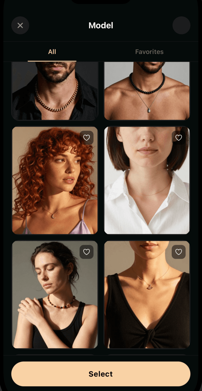Necklace — on model