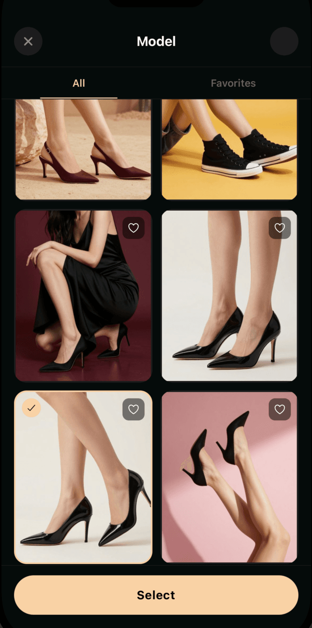 Footwear — on model